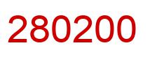 Number 280200 red image