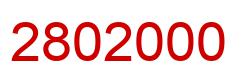 Number 2802000 red image