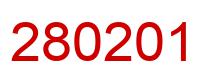 Number 280201 red image