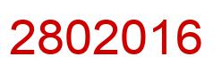 Number 2802016 red image