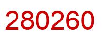 Number 280260 red image