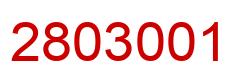 Number 2803001 red image