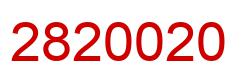Number 2820020 red image