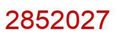 Number 2852027 red image