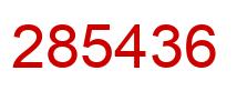 Number 285436 red image