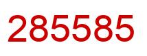Number 285585 red image