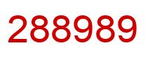 Number 288989 red image