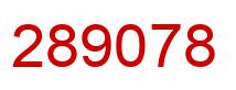 Number 289078 red image