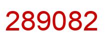 Number 289082 red image