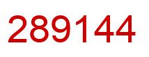 Number 289144 red image