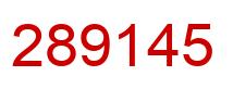 Number 289145 red image