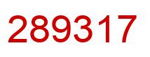 Number 289317 red image
