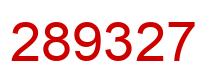 Number 289327 red image