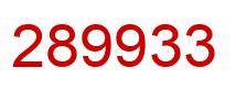 Number 289933 red image