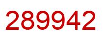 Number 289942 red image
