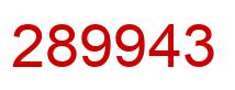 Number 289943 red image