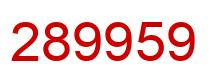 Número 289959 imagen rojo