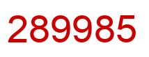 Number 289985 red image