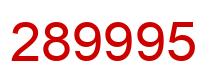 Number 289995 red image