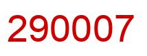 Number 290007 red image