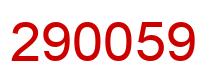 Number 290059 red image