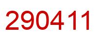 Number 290411 red image