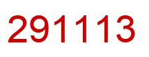 Number 291113 red image