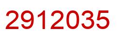 Number 2912035 red image