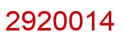 Number 2920014 red image