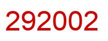 Number 292002 red image