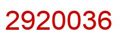 Number 2920036 red image
