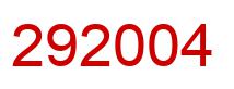 Number 292004 red image