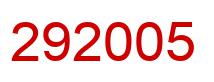 Number 292005 red image