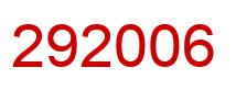 Number 292006 red image