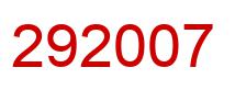 Number 292007 red image