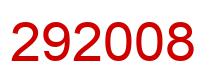 Number 292008 red image