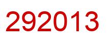 Number 292013 red image