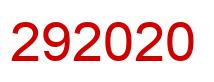 Number 292020 red image