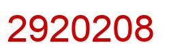 Number 2920208 red image
