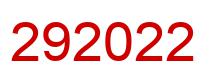 Number 292022 red image