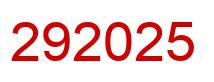 Number 292025 red image