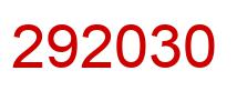 Number 292030 red image