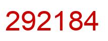 Number 292184 red image