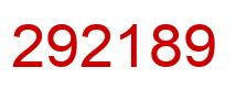 Number 292189 red image
