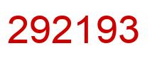 Number 292193 red image