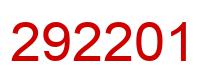 Number 292201 red image