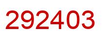Number 292403 red image