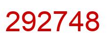 Number 292748 red image