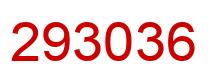 Number 293036 red image