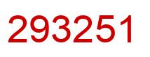 Number 293251 red image